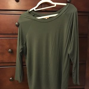 Green 1/4 sleeve piko size small